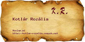 Kotlár Rozália névjegykártya