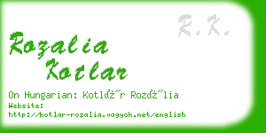 rozalia kotlar business card